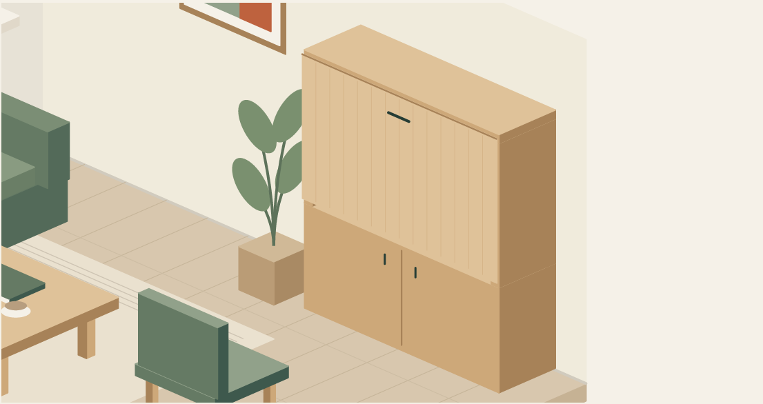 Closed bureau surface